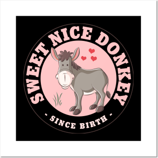 Sweet Nice Donkey - Cute Donkey Posters and Art